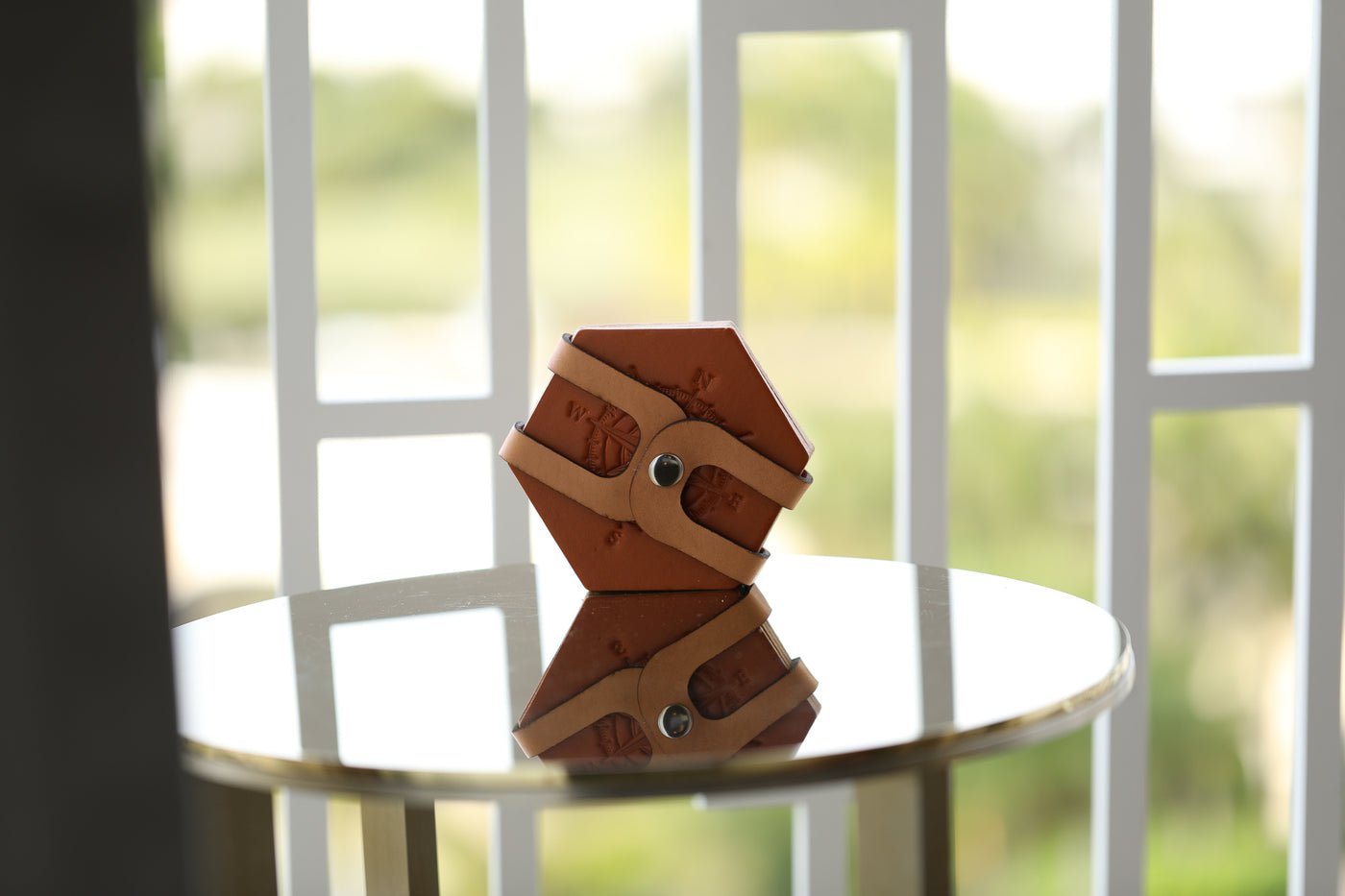 Leather Hexagon Coaster Set - Lifetime Leather Co