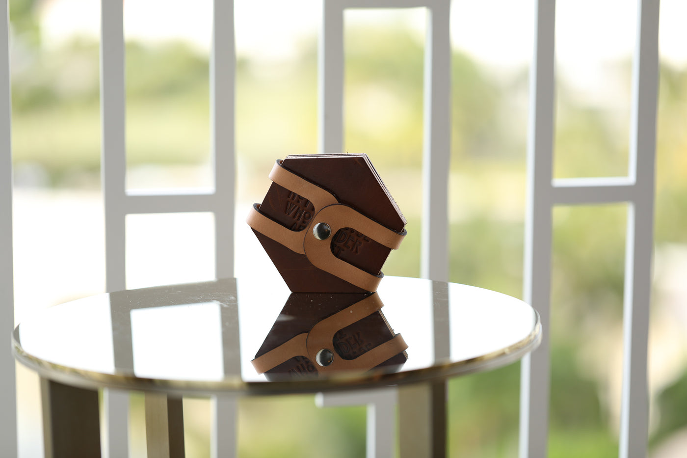 Leather Hexagon Coaster Set - Lifetime Leather Co