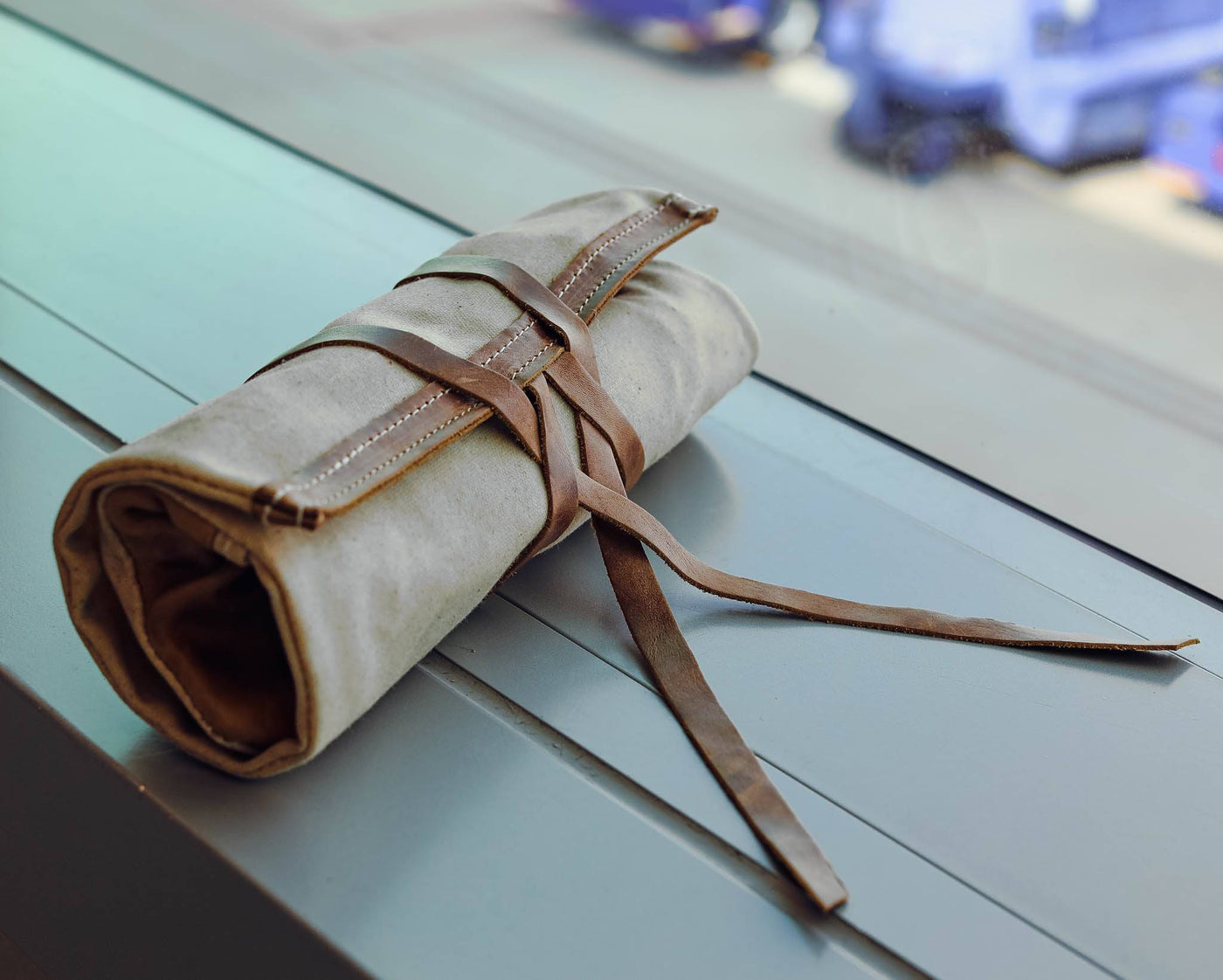 Leather and Canvas Tech Roll - Lifetime Leather Co