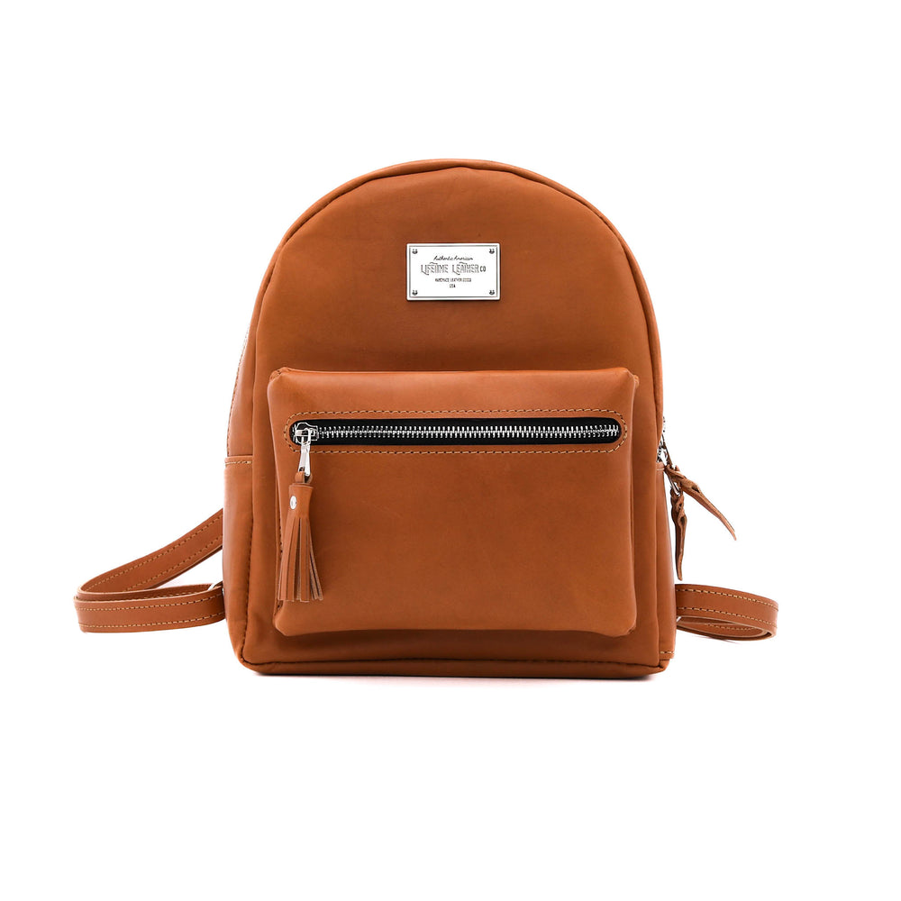 [color:Brandy] Leather Backpack - Lifetime Leather Co