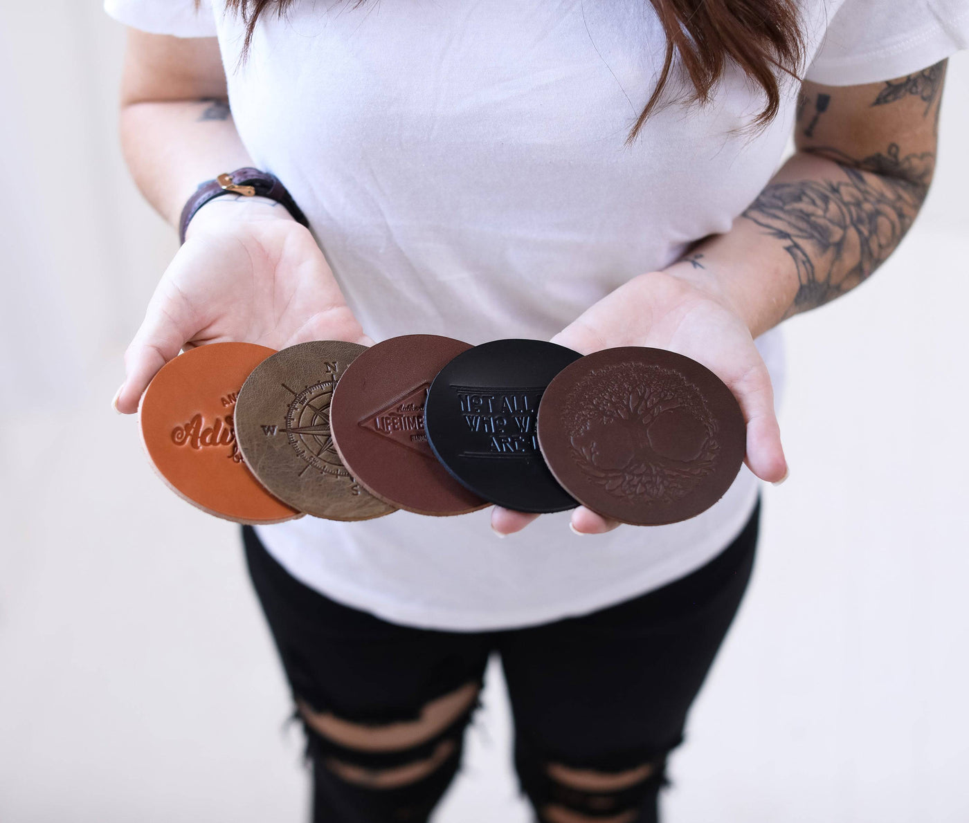 Genuine Leather Coaster Set (4) - Lifetime Leather Co